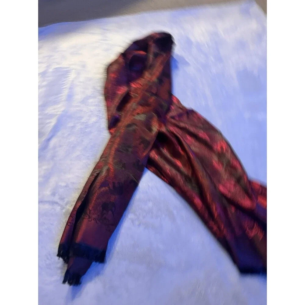 Thai Hand Woven Elephant Silk  Scarf 27” X 70”